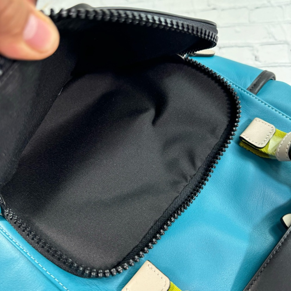 Coach Track Mens Backpack Colorblock W/Stamp Leather Drawstring Pockets Laptop - Picture 8 of 12